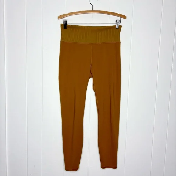 Vuori Rib Studio Legging in Dark Golden Yellow Workout Running Women’s Large - Picture 2 of 7